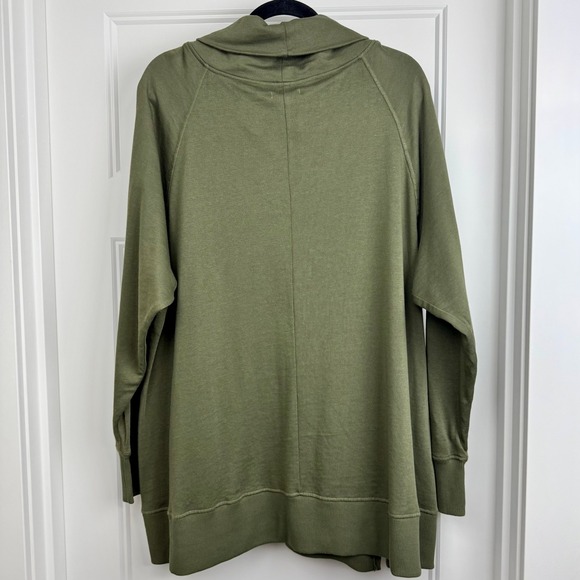 Maurices Olive Green Cowl Neck Tunic‎ Button Detail Pullover Sweatshirt XXL - Picture 2 of 3